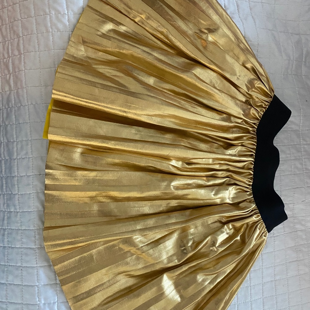 Girls Tea Collection Metallic Gold Skirt